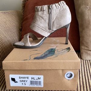 Mi iM grey heeled open-toe booties